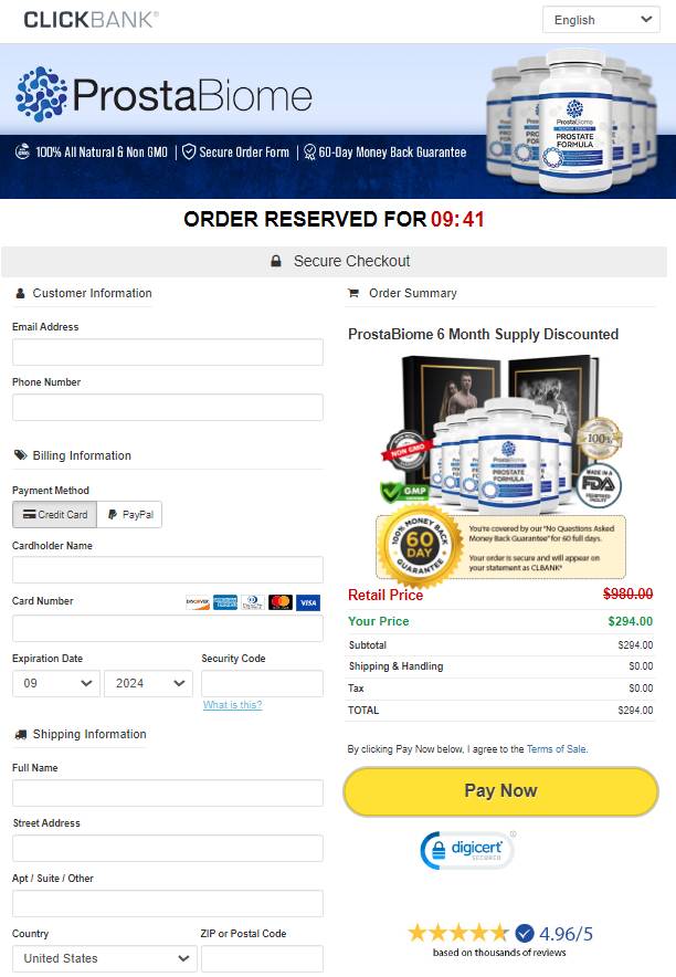 ProstaBiome - secure Order Page